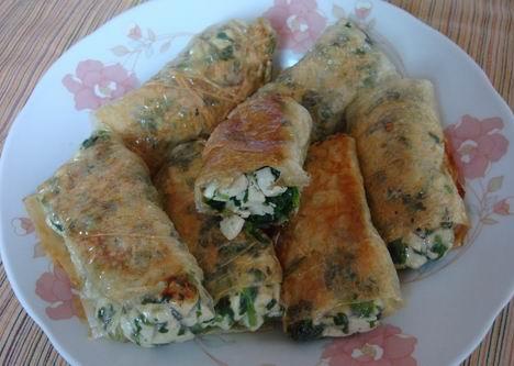 茼蒿豆腐卷的做法