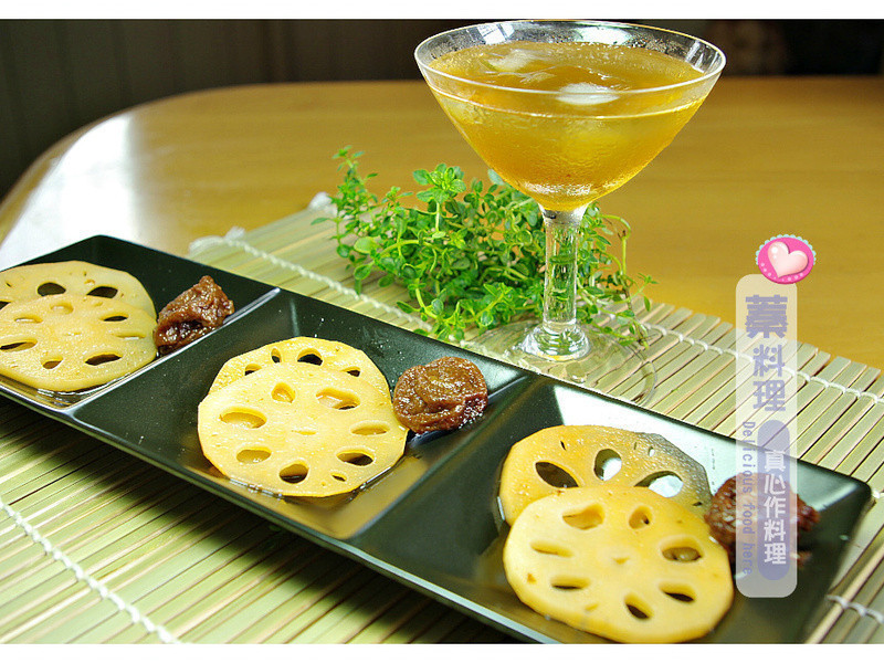 开胃梅醋冰藕片的做法