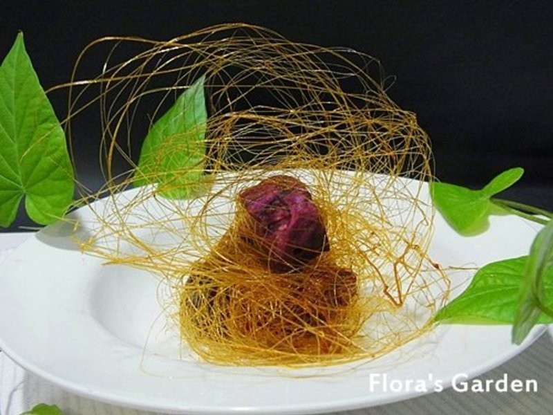 黄金玄米油Home炸料理--地瓜金丝巢的做法