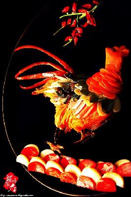 雄鸡报春拼盘的做法