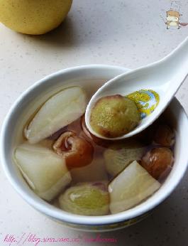 雪梨炖双圆的做法