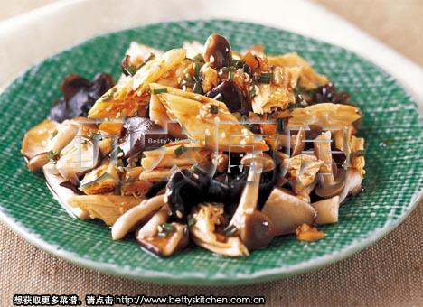 什菌拌支竹的做法