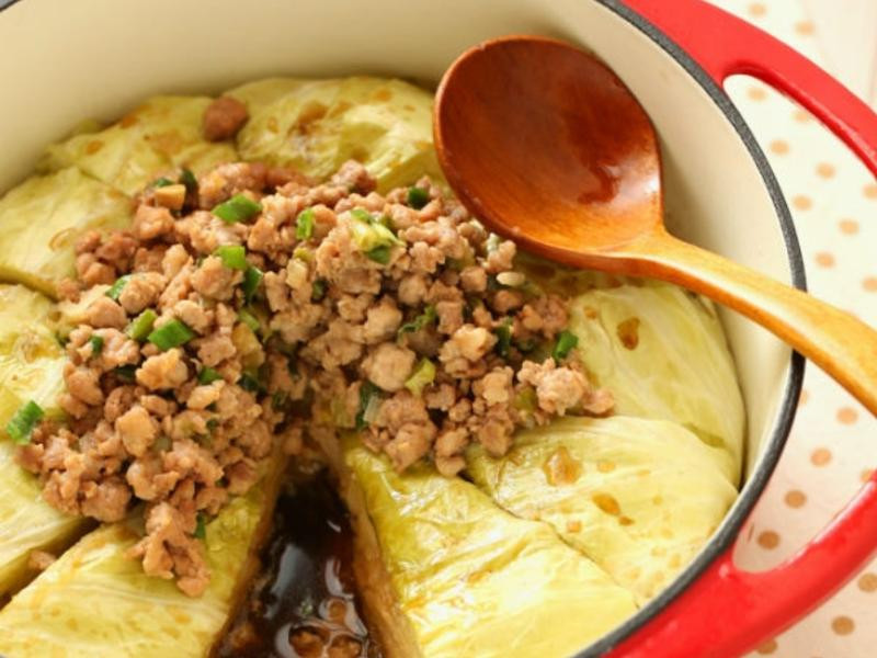 铸肉末高丽菜封的做法