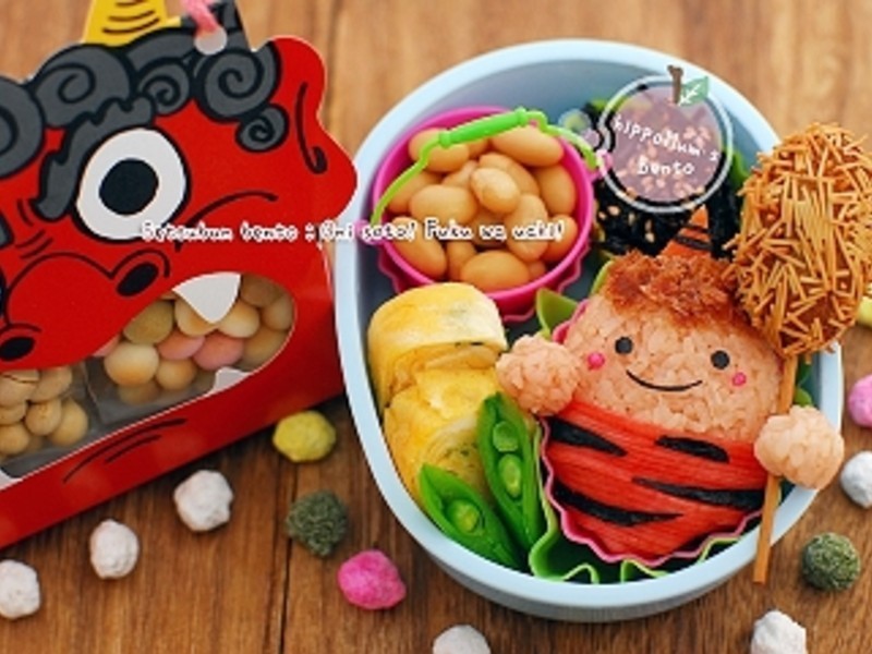 造型便当:日本节分欧尼将的做法