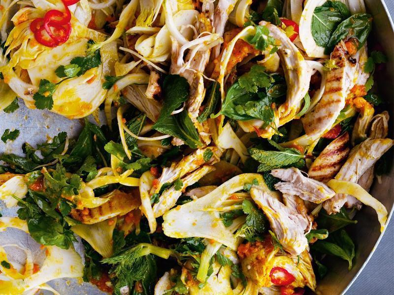 番红花柳丁鸡肉沙拉的做法