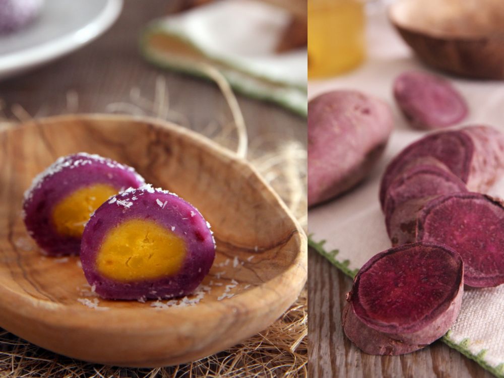 紫番薯奶皇糯米糍的做法