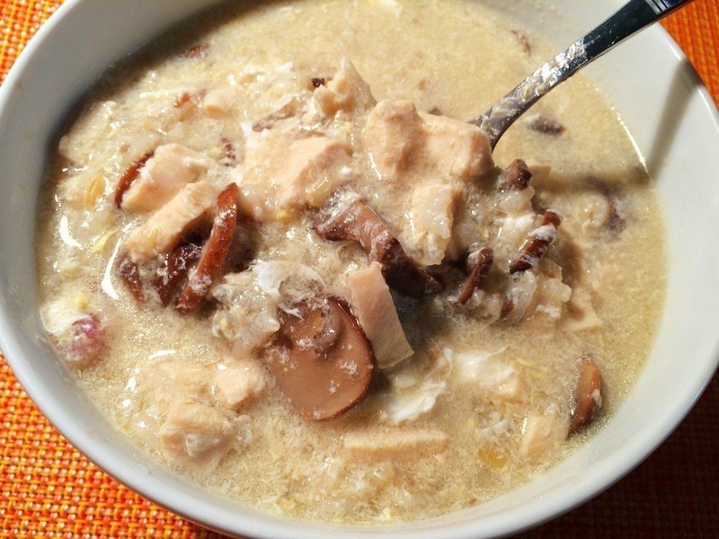 奶油蘑菇鸡肉粥的做法