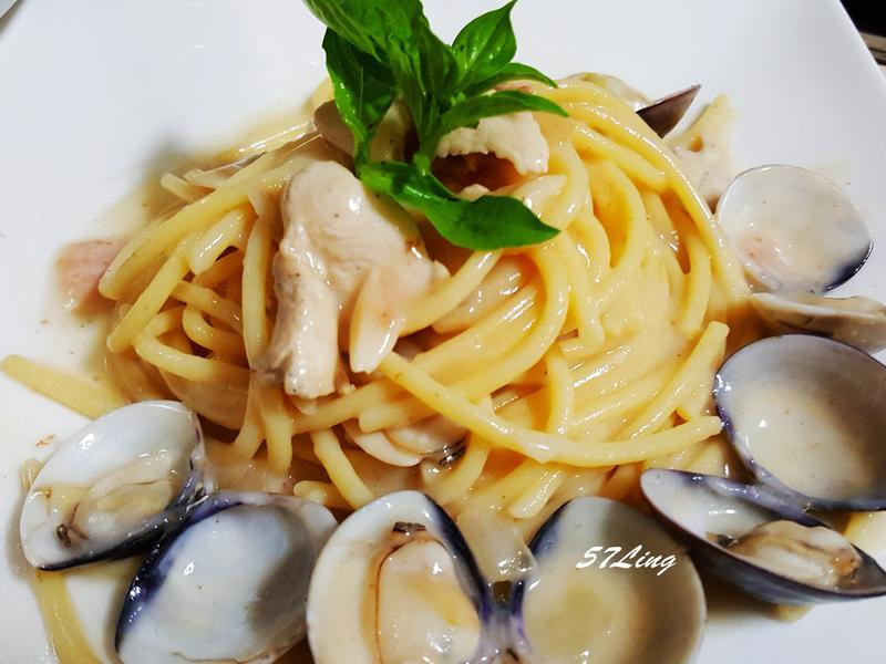 白酱蛤蛎义面的做法