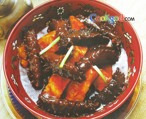 海参烧青鱼的做法