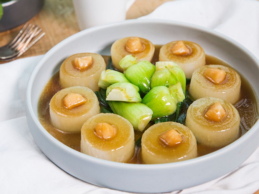 干贝蒸萝卜的做法