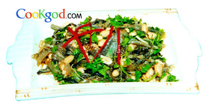 花生拌鱼皮的做法