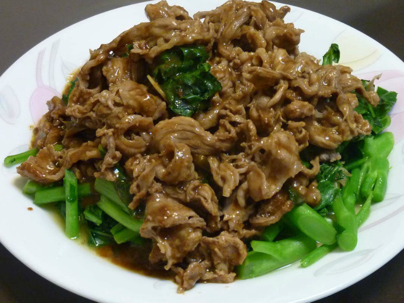 (趁热品尝)快炒芥兰牛肉的做法