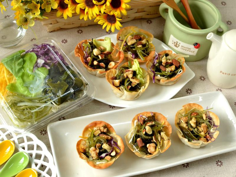 坚果海藻沙拉盅的做法