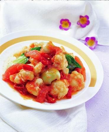 双色菜花的做法