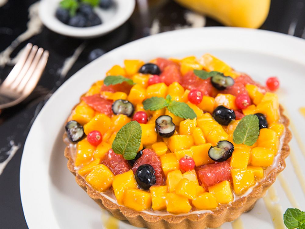 香芒水果挞的做法