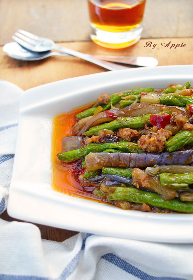 茄子烧豆角的做法