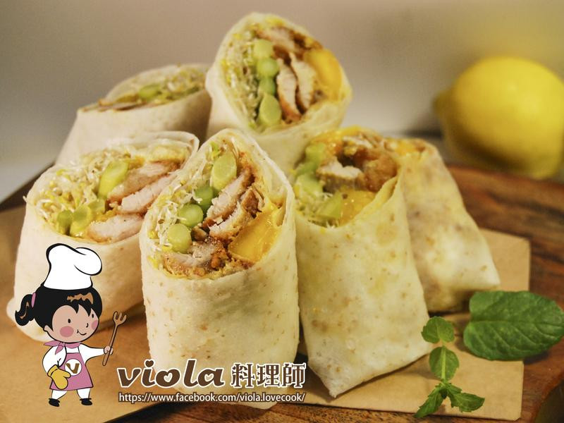 芒果猪排润饼卷的做法
