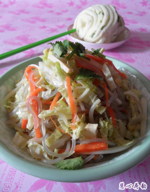 白菜豆芽拌粉条的做法
