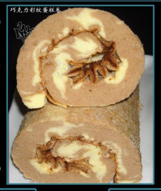 巧克力彩纹卷的做法