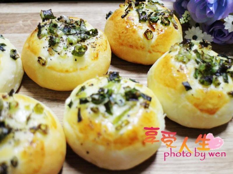 100%生乳优格制作的优格葱花面包的做法