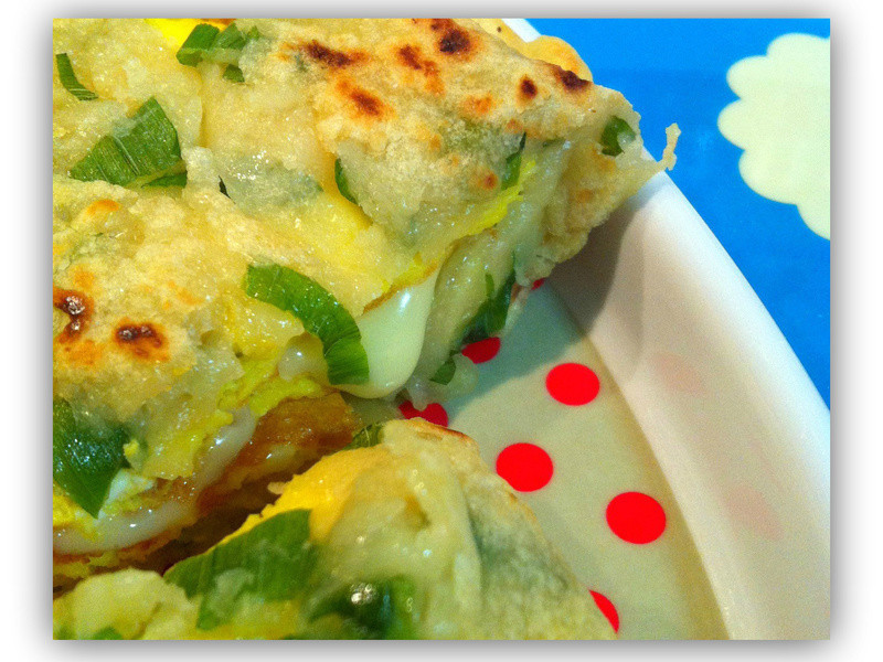 葱花起司蛋饼的做法