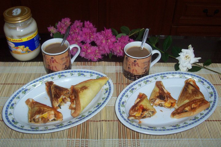 三角形热辣沙丁鱼面包的做法