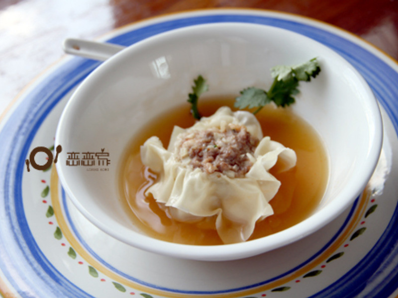 鲜笋海陆烧卖佐虾高汤的做法