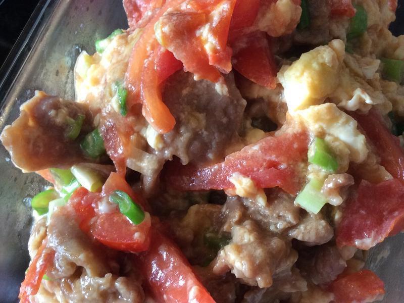 滑蛋蕃茄猪肉的做法