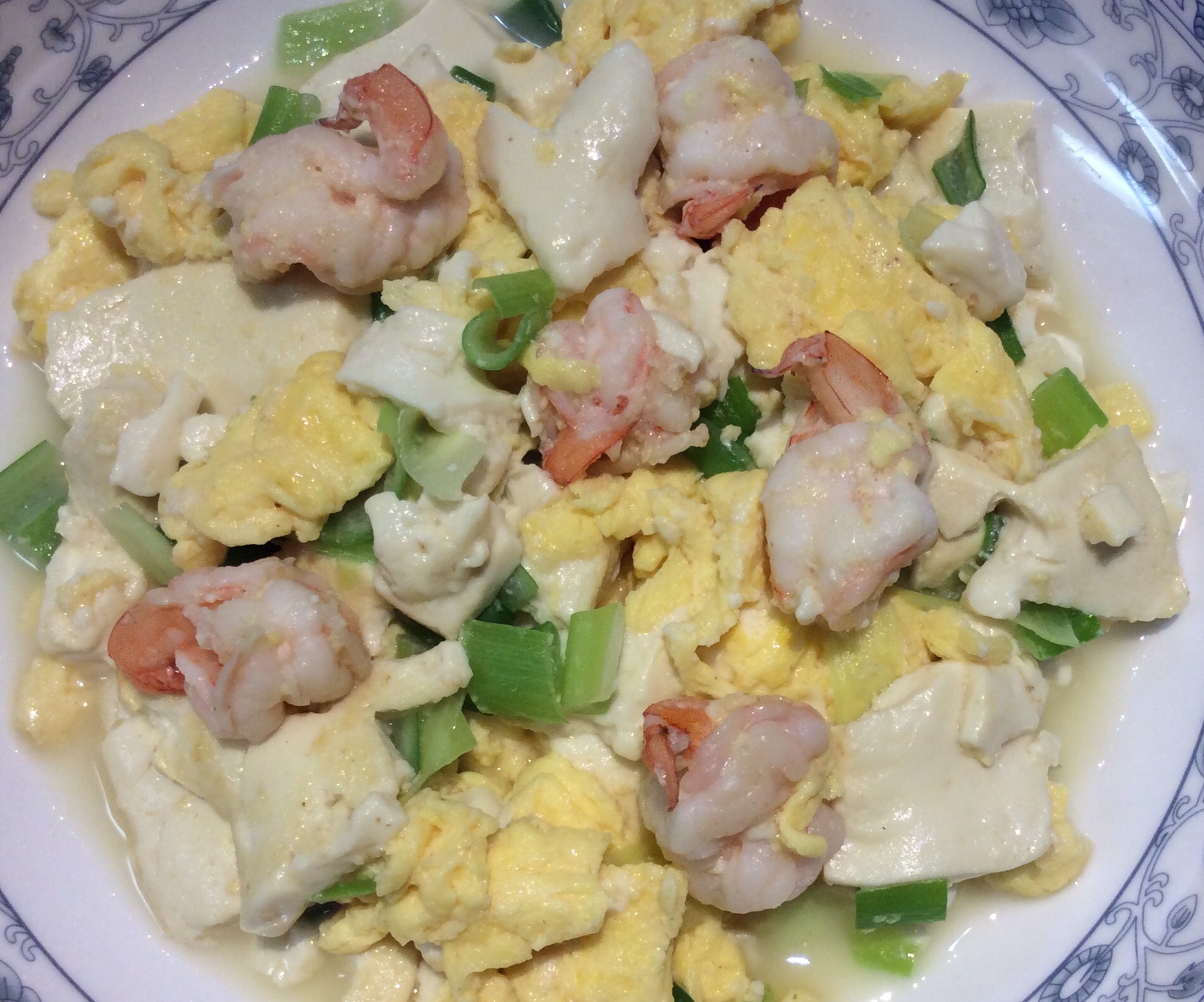 鸡蛋虾仁豆腐的做法