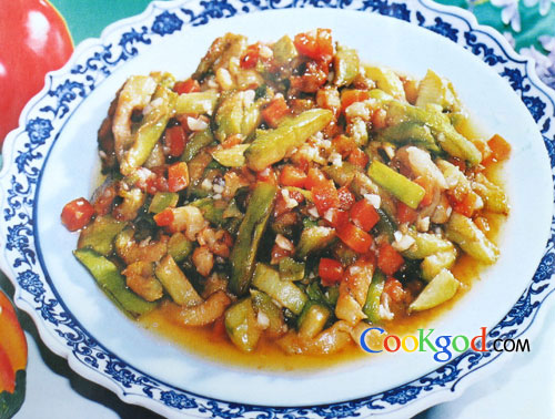 咸蛋黄烧茄子的做法