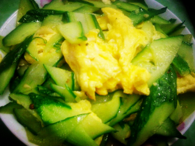 青瓜滑蛋的做法