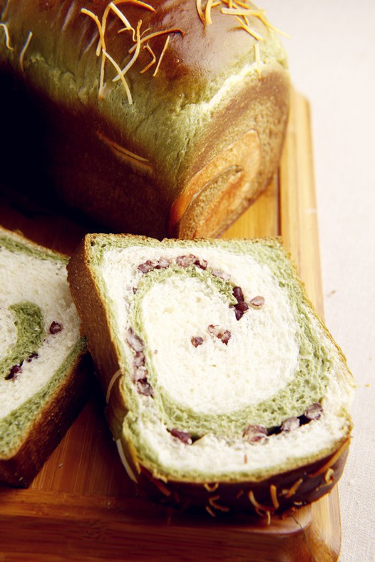 抹茶红豆吐司的做法