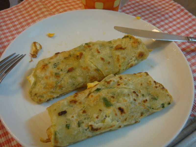 豆渣蛋饼(晕素)的做法