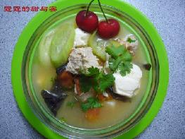 番茄丝瓜肉丸汤的做法