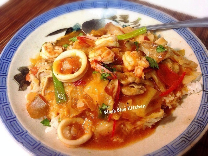 酸辣海鲜烩饭的做法