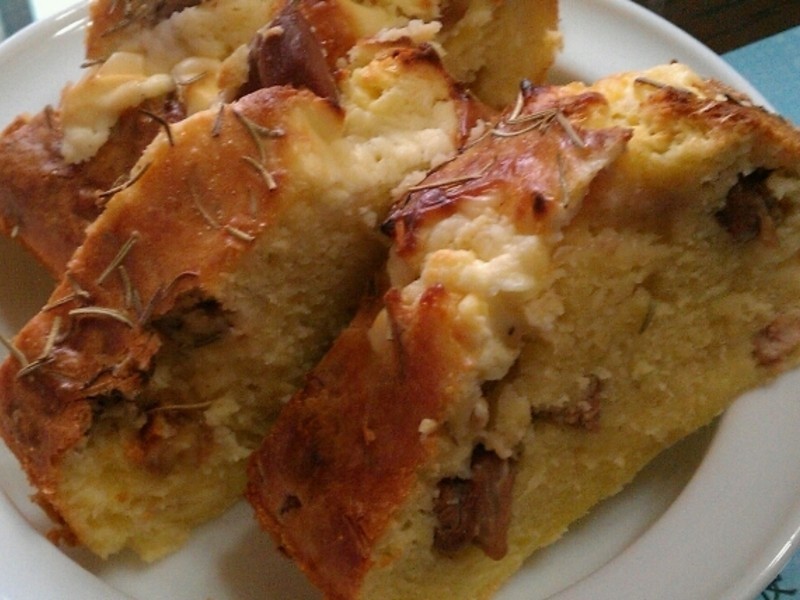 鸡丁核桃法式咸蛋糕的做法