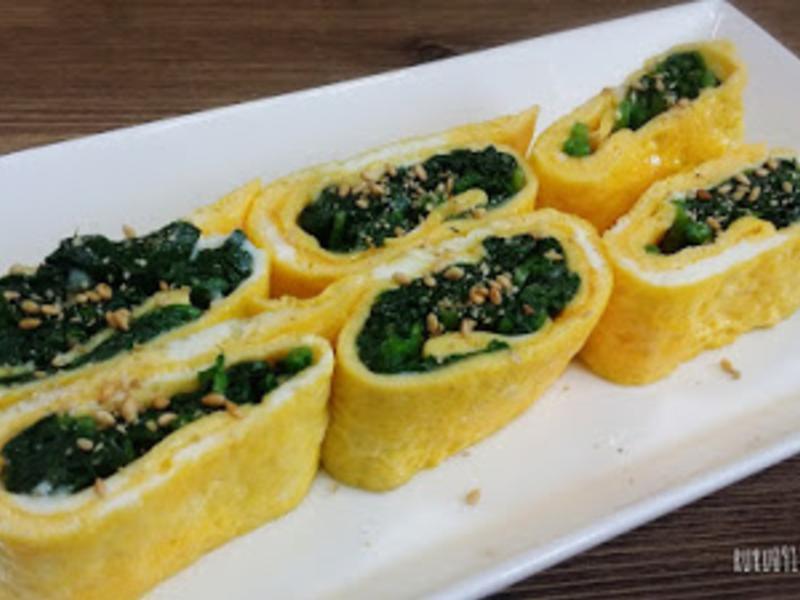 菠菜蛋卷???????的做法