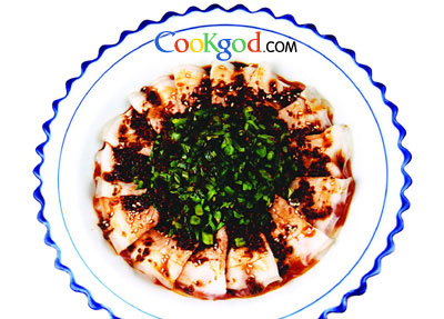 冲菜拌白肉的做法