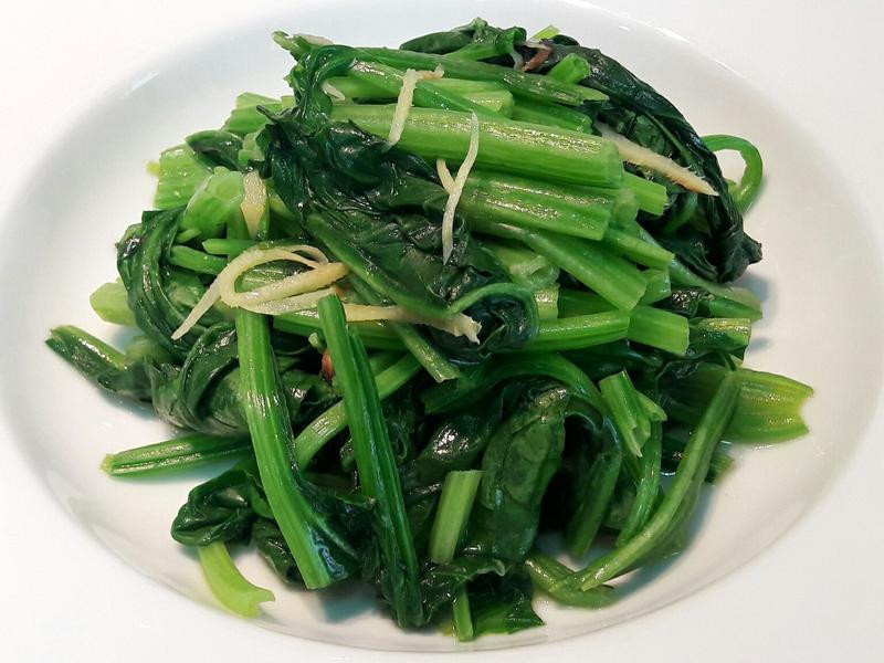 低油姜丝清炒菠菜的做法