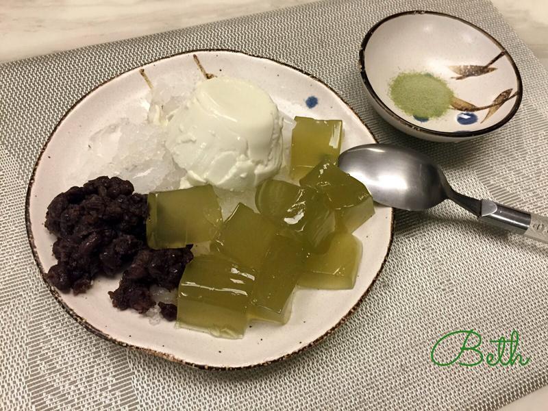 抹茶豆腐奶酪 抹茶冻~冰拼盘的做法