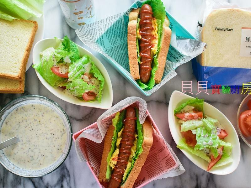 德式香肠嫩蛋三明治的做法