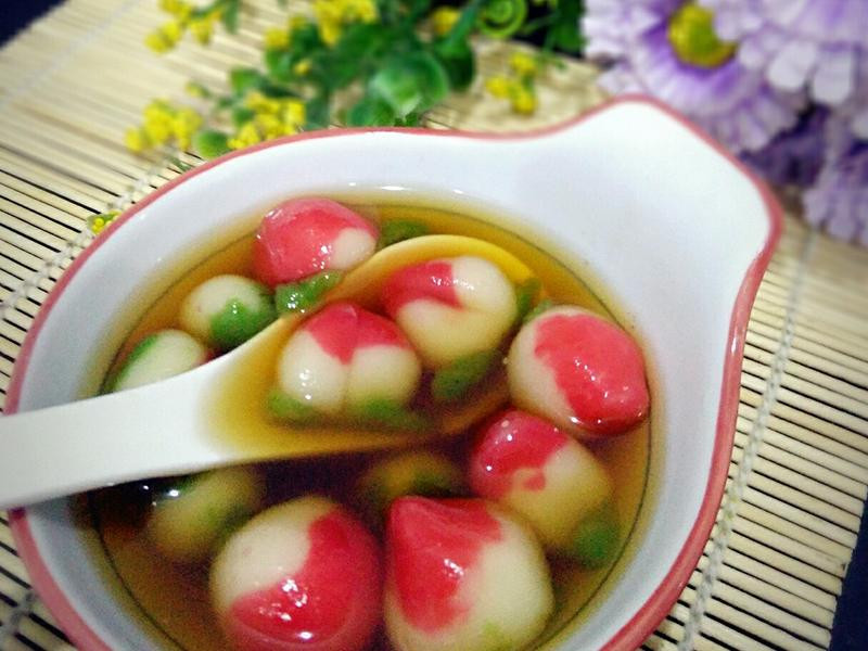 Q版寿桃汤圆的做法