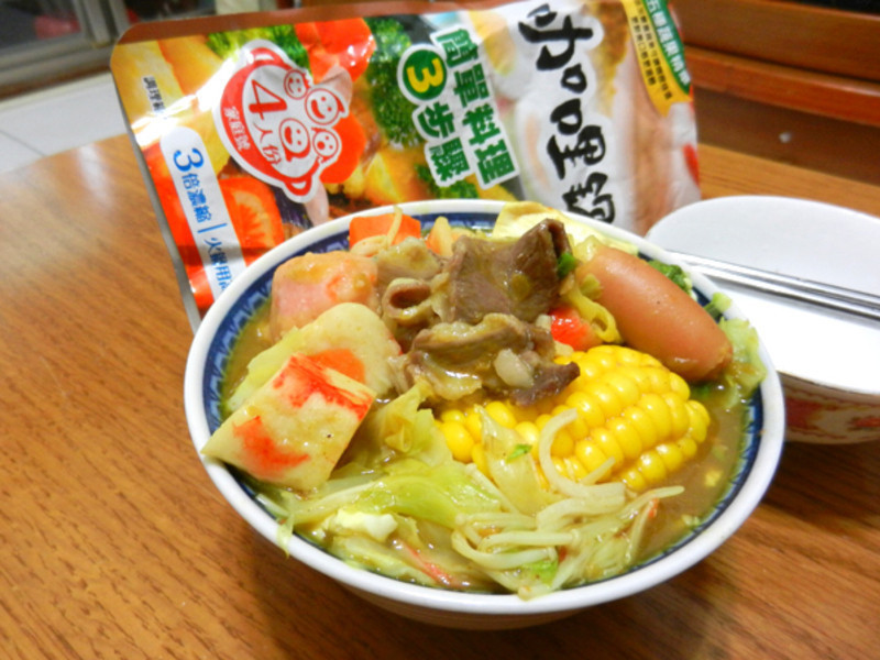 意外好吃的火锅-可果美咖哩锅高汤的做法