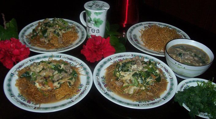 美味滑蛋熘香底伊面的做法