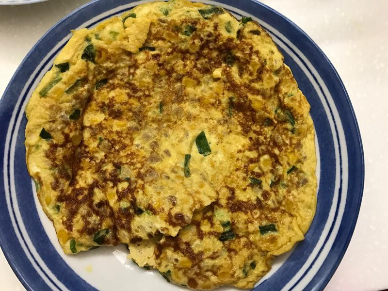 玉米葱花菜脯烘蛋的做法