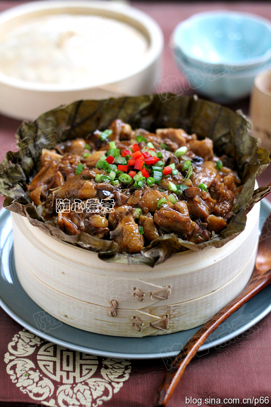 荷香栗子糯米鸡的做法