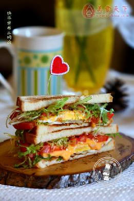 快手营养三明治的做法