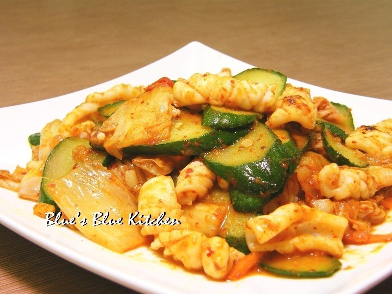 辣炒黄瓜透抽的做法