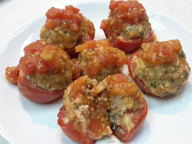 香烤起司肉丸蕃茄盅的做法