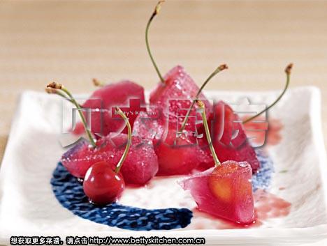樱桃红酒冰的做法